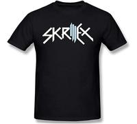 QIESHEOK Cool Skrillex Recess Summer Unisex O-Neck 100% Cotton Short-Sleeve T-Shirts Black XXL