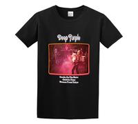 QIESHEOK Deep Purple Smoke On The Water Child in Time Woman from Tokyo Unisex 100% Cotton Short-Sleeve T-Shirts Black S