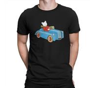 QIESHEOK Drive A Car Unique Tshirt Rupert Bear Casual T Shirt Newest T-Shirt for Men Women Black Unisex 100% Cotton Short-Sleeve T-Shirts Black M