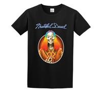 QIESHEOK Grateful Dead Europe 72 Rheinhalle Dsseldorf West Germany Unisex 100% Cotton Short-Sleeve T-Shirts Black XL