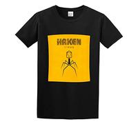 QIESHEOK Haken Virus Unisex 100% Cotton Short-Sleeve T-Shirts Black L