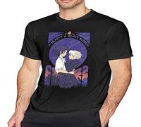 QIESHEOK Howls Moving Castle Men's Crew Neck T-Shirt Cool Short Sleeve Tee L
