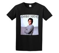 QIESHEOK Johnny Mathis The Best of Johnny Mathis 1975-1980 Unisex 100% Cotton Short-Sleeve T-Shirts Black S