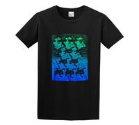 QIESHEOK M.C. Escher Unisex 100% Cotton Short-Sleeve T-Shirts Black S