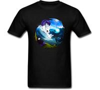 QIESHEOK Ori And The Blind Forest Unisex O-Neck 100% Cotton Short-Sleeve T-Shirts Black L
