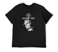 QIESHEOK Reflektor Arcade Fire Cool Unisex 100% Cotton Short-Sleeve T-Shirts Black M