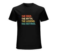 QIESHEOK Retired 2022 The Man Myth Legend Has Retired Retire Ment Vintage Unisex 100% Cotton Short-Sleeve T-Shirts Black XXL