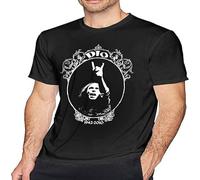 QIESHEOK Ro-Nnie JA-MES Dio Men's Breathable T Shirt Casual Round Neck Easy Tee Music Tee M