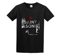 QIESHEOK Saint Asonia Better Place Unisex 100% Cotton Short-Sleeve T-Shirts Black L