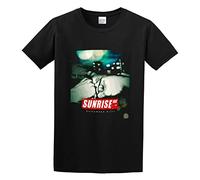QIESHEOK Sunrise Avenue Hollywood Hills Unisex 100% Cotton Short-Sleeve T-Shirts Black XXL