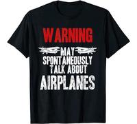 QIESHEOK Talk About Airplanes Funny Pilot And Aviation Gift Unisex O-Neck 100% Cotton Short-Sleeve T-Shirts Black L