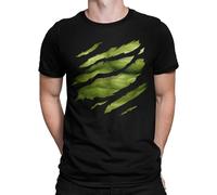 QIESHEOK The Big Green Man Chest Under Torn Unisex O-Neck 100% Cotton Short-Sleeve T-Shirts Black XXL
