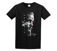 QIESHEOK Vikings Unisex 100% Cotton Short-Sleeve T-Shirts Black S