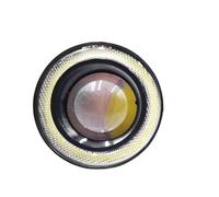 QIFANB Fendinebbia Auto Faro Anteriore Angel Eyes A LED Con Lampadina Blu E Rossa Impermeabile Per Auto Accessori Per Veicoli Diurni(Giallo,3 inch (76mm))