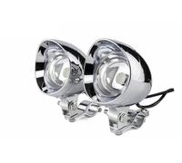 QIFHFBA Faro Anteriore 1 Set di Faretti Fendinebbia A LED Cromati per Moto con Staffa di Montaggio per Tubo di Protezione Roll Bar Morsetto Fanale Anteriore