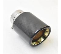 QIFHFBA Gola della Coda dell'auto 1Pc Punta di Scarico per Auto Singola Tubo Dorato Pianura Lucida Carbonio Bordo Smussato Tubo Marmitta per E71 E46 X5 F15 Terminale Scarico Auto(63-101MM)