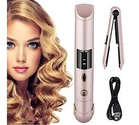 QIFLY Raddrizzatore per capelli wireless ricaricabile tramite USB, temperatura regolabile con funzione di memoria, mini piastra per capelli 2 in 1, raddrizzatore per capelli e bigodino, regalo per le