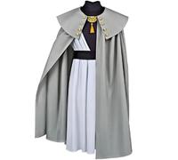 Qifrey - Set completo di vestaglia da mago per cosplay, con mantello e | Costume da mago fantasy, da uomo, per Halloween o giochi di ruolo