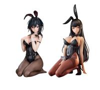 Qigmhua 2 pezzi Original Painting Bunny Girl Hina Yokoyama Ishimi Figura Statua Illustrazione Anime Action Figure Modello Ginocchiere PVC Personaggio Decorazione Decorazione