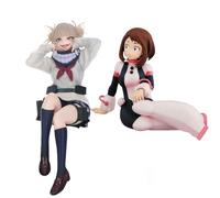 Qigmhua 2 pezzi Toga Himiko statuetta Uraraka Ochako, modello sitpose MHA, figure Uraraka Ochako e Toga Himiko, statuette in PVC