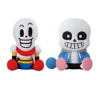 Qigmhua 2 statuette di Sans e papiro, personaggi carini Sans Action Figure Papyrus Q Statua Sitpose Collezione Handmade Modello Decor
