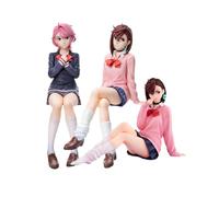 Qigmhua 3 pezzi Ayase Momo Figura Statua PVC Anime Shiratori Ayase Momo Action Figure Modello Seduto Figurine Da Collezione Decorazione Desktop Regalo