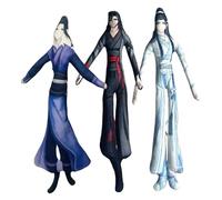 Qigmhua 3 pezzi di peluche LAN Wang Ji e Wei Wu Xian, anime Twistable Figure LAN Wang Ji Posable Action Figuren, divertente e astratto, 28 cm