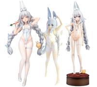 Qigmhua 3 statuette MNF Le Malin | Figure Anime Bunny Girl MNF Le Malin | Modello in piedi con carote decorative regalo da tavolo