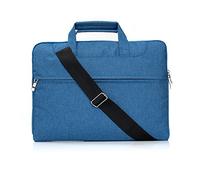 QIHANG 13,3-14 Pollici Borsa per Laptop,Custodia per Laptop Impermeabile in Tessuto Poliestere Multi-Funzionale,Tracolla Regolabile & Maniglia soppressa (Denim Blue)