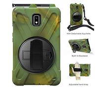 QIHANG Galaxy Tab Active 2 T390 T395 T397 Caso con 360 Grado Rotary Stand/Cinturino e Tracolla Borsa/portamatite [Heavy Duty] Triplo Strato Ultra Hybrid Resistente Shock Corpo Pieno di Protezione