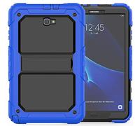 QIHANG Samsung Galaxy Tab A 10.1 T580 T585 Custodia, Custodia Ibrida Antiurto Resistente 3 in1 Cover con Spallina per Samsung Galaxy Tab A 10.1 T580 T585 (Blu)