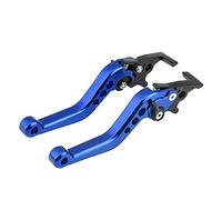 Qiilu 1 Paia CNC Lega di Alluminio Moto Scooter Modifica Doppio Freno A Disco Leva Universale(Blu)