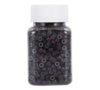 Qiilu 1000 Pezzi Bottiglia di Silicone Foderato di Micro Piume Capelli Estensione Anelli Anelli di Collegamento Perline Strumenti Micro Anello per Capelli Extension Capelli (Marrone Medio)