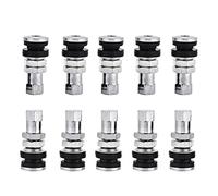 Qiilu 10pcs TR161 Metallo Bolt In Tyre Valvola della gomma breve steli con cappuccio antipolvere per auto camion modifica del motociclo