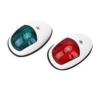 Qiilu 2 pezzi Luce di navigazione, DC12V 3W Lampada di segnalazione LED verde rosso Luce di navigazione impermeabile per barche(bianca) adatto per luce segnalazione barca