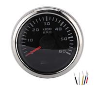 Qiilu 52MM/2in 6000RPM Contagiri per Auto Tachimetro LCD Digitale Indicatore Contagiri Contaore Ip67 Impermeabile Contaore Tachimetrico Universale per Auto Fuoribordo Motore Costruzione Macchina Moto