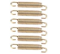 Qiilu 6pcs 63mm Molle di Scarico in Acciaio Inox Universale Marmitta Tubo di Scarico Molle Ganci per Moto Moto(oro)