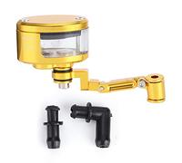Qiilu Coppa olio freno, serbatoio liquido freno anteriore CNC alluminio moto Set coppa olio moto adatta per ZX 6R 9R 10R(Oro)