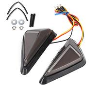 Qiilu Indicatore di direzione per motocicletta, 2 pezzi Indicatore LED triangolare a forma di L universale Indicatore di direzione per motocicletta Luci di guida(Bianco Giallo)