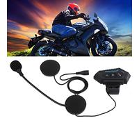 Qiilu Intercom Moto, 1 Paio di Caschi Moto BT Cuffie Altoparlanti Supporto Chiamate Vivavoce Auricolare Bluetooth Moto
