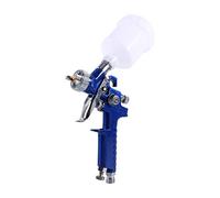 Qiilu Kit Pistola a spruzzo ad Aria, Mini Pistola a spruzzo per verniciatura ad Aria HVLP con Alimentazione a gravità Blu Ugello a Bassa Pressione 0,8 mm 100 ml