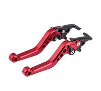 Qiilu Leve Freno Frizione Moto Leve Freno Scooter Maniglia del Freno a Doppio Disco del Motociclo Scooter Universale per Moto Modificata Lega di alluminio CNC Leva del Freno a Doppio Disco (Rosso)