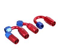 Qiilu QL00601 AN6 Racing Oil/Fuel Line Raccordo per estremità girevole Raccordo maschio blu Colore rosso(AN6-45°)