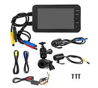 Qiilu Set telecamera DVR per moto, DVR per moto 4 pollici 1080P Telecamera anteriore e posteriore WiFi impermeabile per guida Videoregistratore Dash Cam