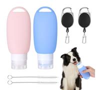Qiimenguer 2 Pezzi Tubo per Alimento da 90ml da Riempire per Cane, Simulazione di Cibo per Cani, Le Tube Vuote da Riempire Sono Riutilizzabili e Facili da Pulire (Blu + Rosa)