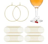 Qiimenguer 200 bicchieri in vetro con marcatura di vetro, riutilizzabili, bicchieri da vino, decorazioni in vetro per decorazioni per feste, ciondolo per la casa, 200, Ferro, Nessuna pietra preziosa