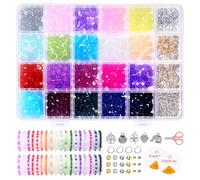 Qiimenguer Set di 1245 perline per braccialetti, 6 mm, fai da te, braccialetto di perle fatto a mano, regalo per amici, familiari (28 colori)