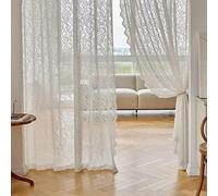 QIJIAYU Tende in Tulle Bianco Pizzo Francese Soggiorno Camera da Letto Tende Traspiranti Decorazione della casa della Festa Nuziale