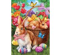 Qijinn 5D Diamond Art Painting Kit,Rabbit Stone diamond art Kits for Adults,DIY Square Full Drill Diamond Painting Rhinestone Canvas Embroidery Craft for Home Wall Decor Gifts 70x90 cm