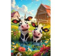 Qijinn 5D Diamond Art Painting Kit,Steppe Cow diamond art Kits for Adults,DIY Square Full Drill Diamond Painting Rhinestone Canvas Embroidery Craft for Home Wall Decor Gifts 70x90 cm